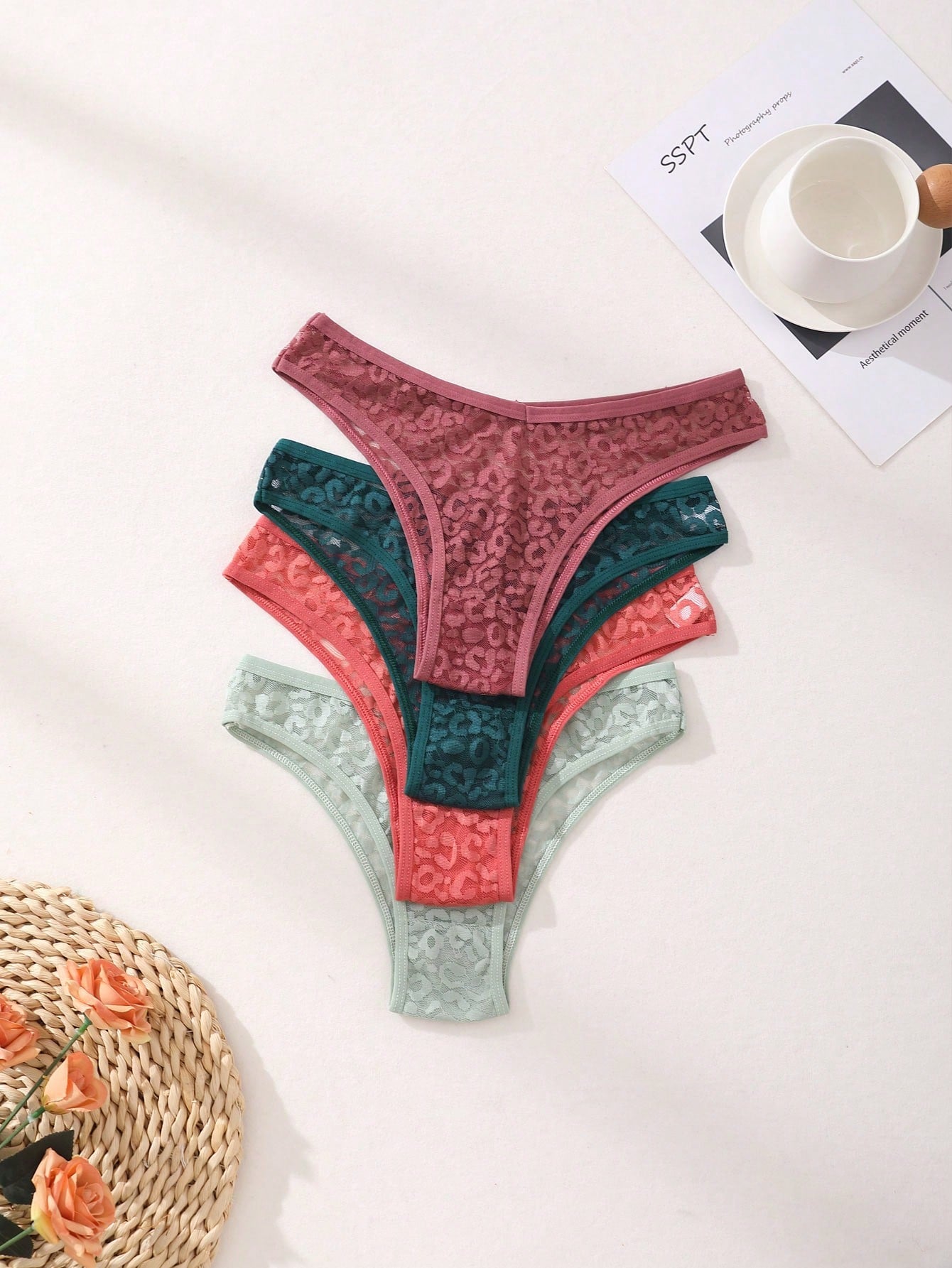 12-Pack Lace Bikini Panties | V-Waist Seamless Leopard Print | Breathable Sexy Comfort Underwear