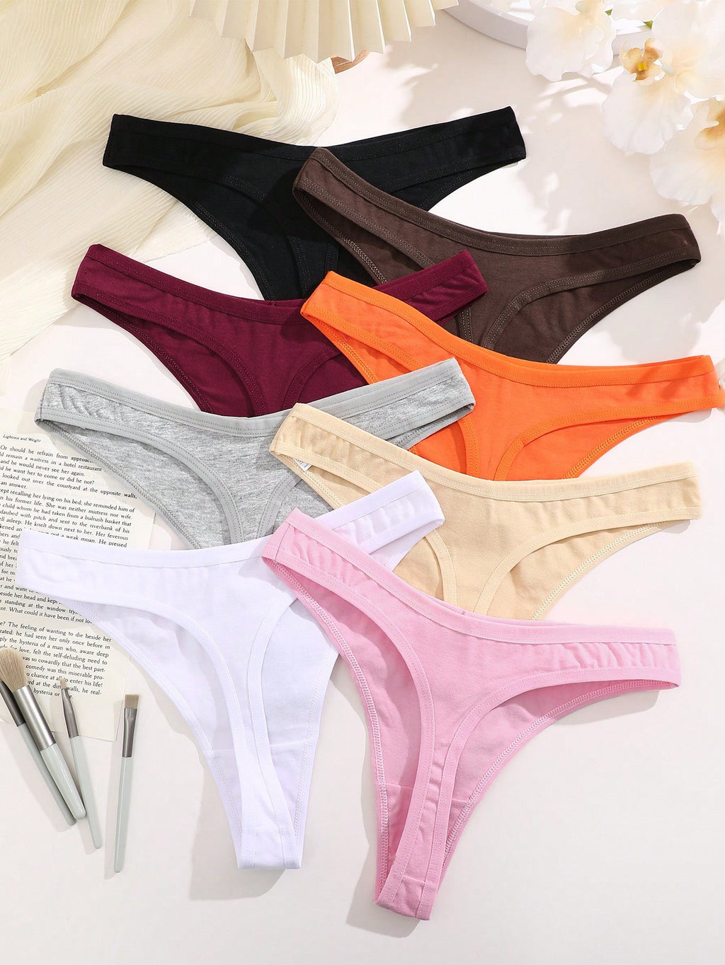 16-Pack Cotton Thong Panties | Low-Rise Breathable Comfortable Fit | Multicolor Everyday Set