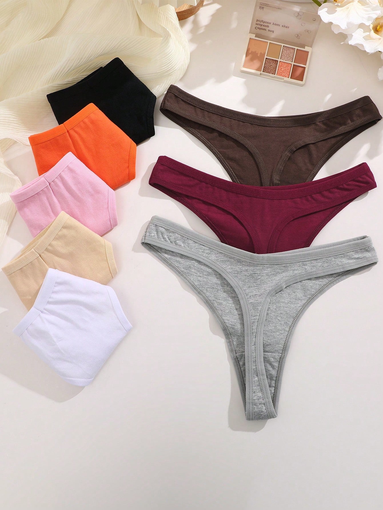 16-Pack Cotton Thong Panties | Low-Rise Breathable Comfortable Fit | Multicolor Everyday Set
