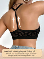 Women’s Lace Front Closure Wireless Bra | Sexy Comfortable Push-Up Bralette