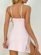 Milk Silk Lace-Trim Nightgown | Luxurious Wireless Chemise Sleepwear