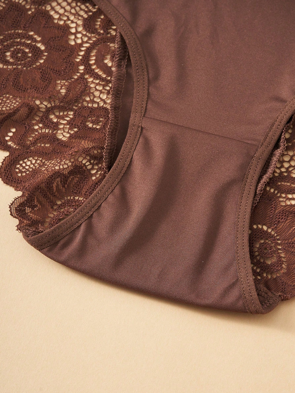 White High Waist Lace Trim Panties | Women's Casual Underwear