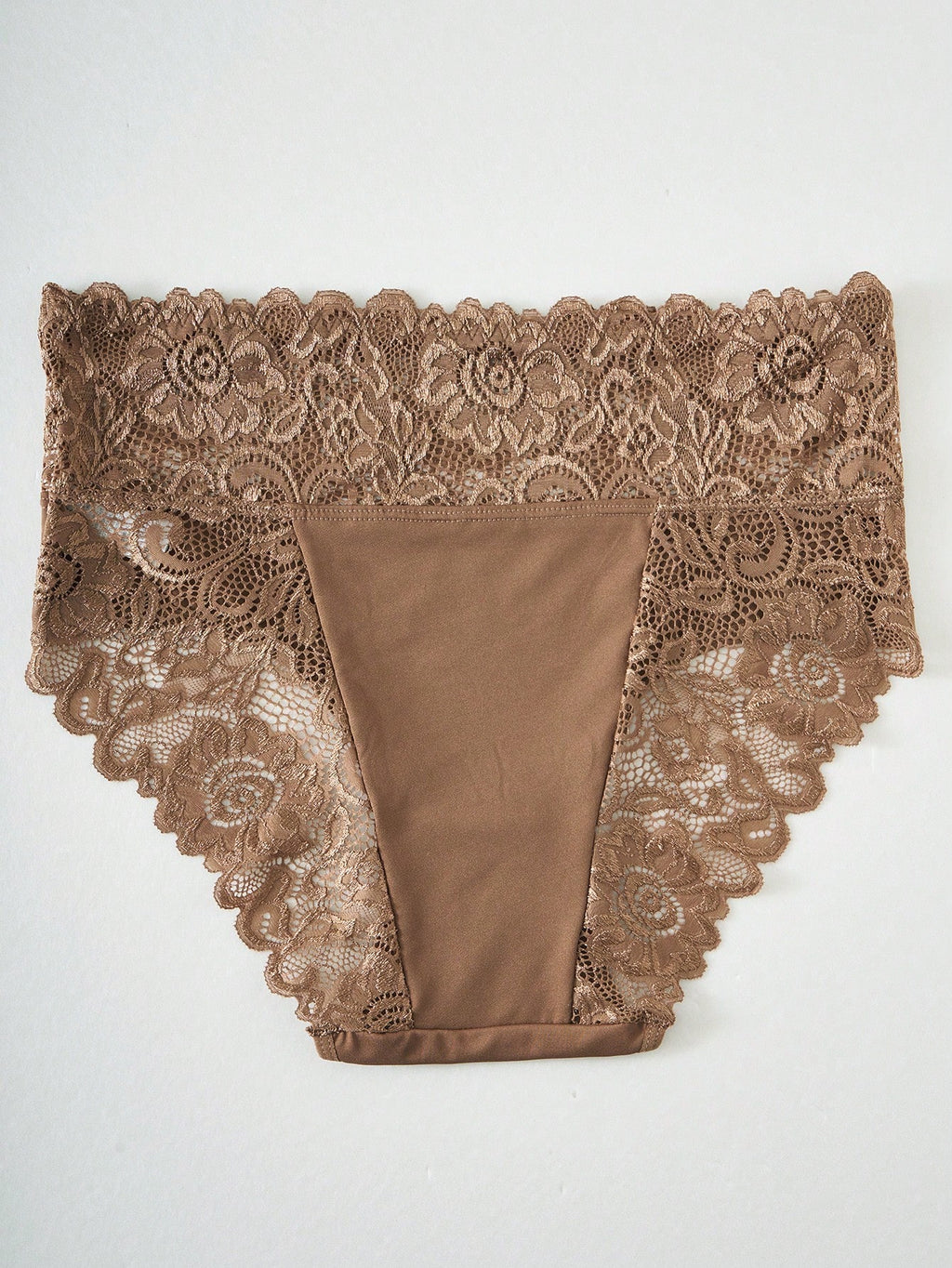 White High Waist Lace Trim Panties | Women's Casual Underwear