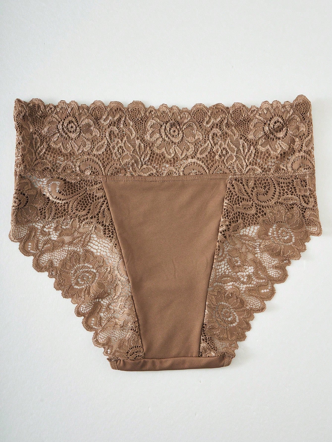 White High Waist Lace Trim Panties | Women's Casual Underwear