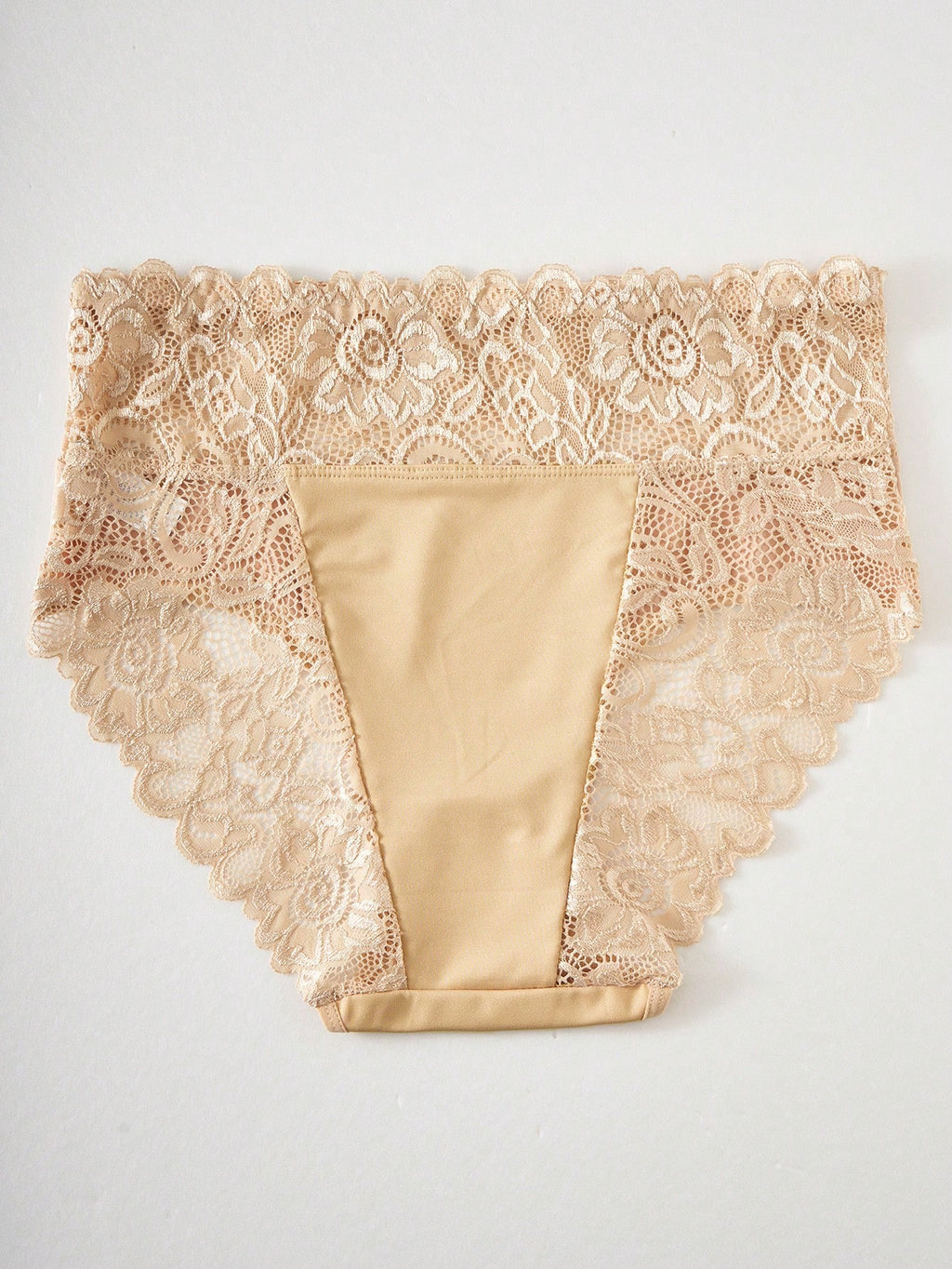 White High Waist Lace Trim Panties | Women's Casual Underwear