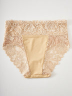White High Waist Lace Trim Panties | Women's Casual Underwear