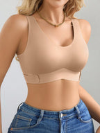 Women’s Seamless Bandeau Bra | Crisscross Back | Front Closure | Breathable Comfort | No Padding Sports Bralette