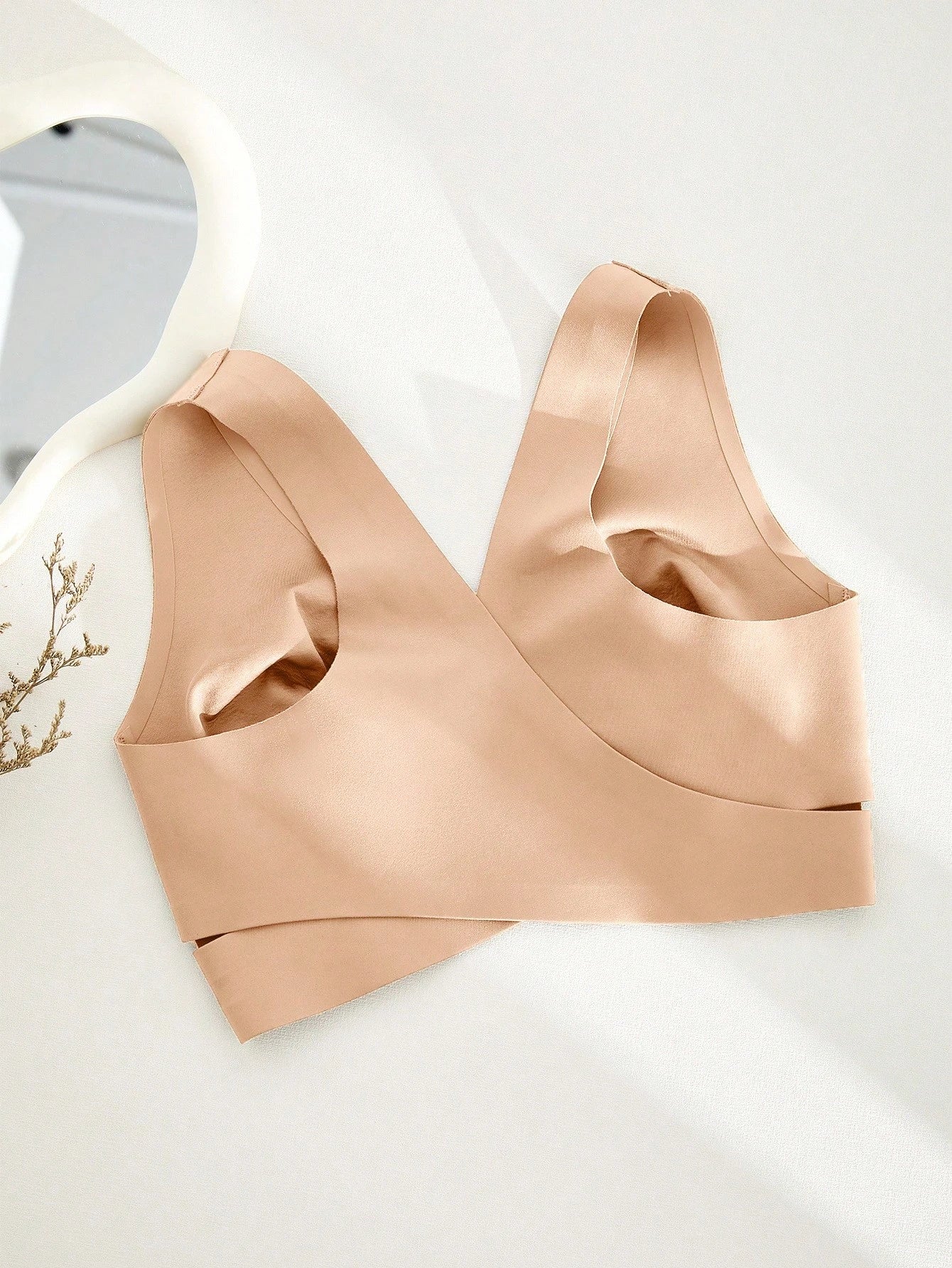 Women’s Seamless Bandeau Bra | Crisscross Back | Front Closure | Breathable Comfort | No Padding Sports Bralette