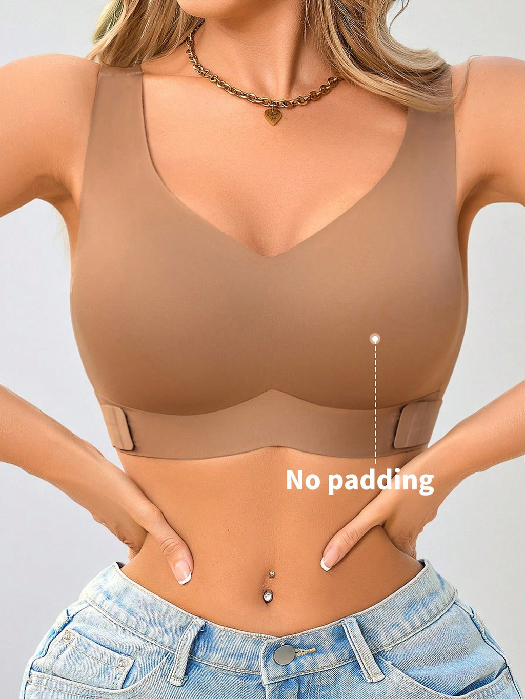 Women’s Seamless Bandeau Bra | Crisscross Back | Front Closure | Breathable Comfort | No Padding Sports Bralette