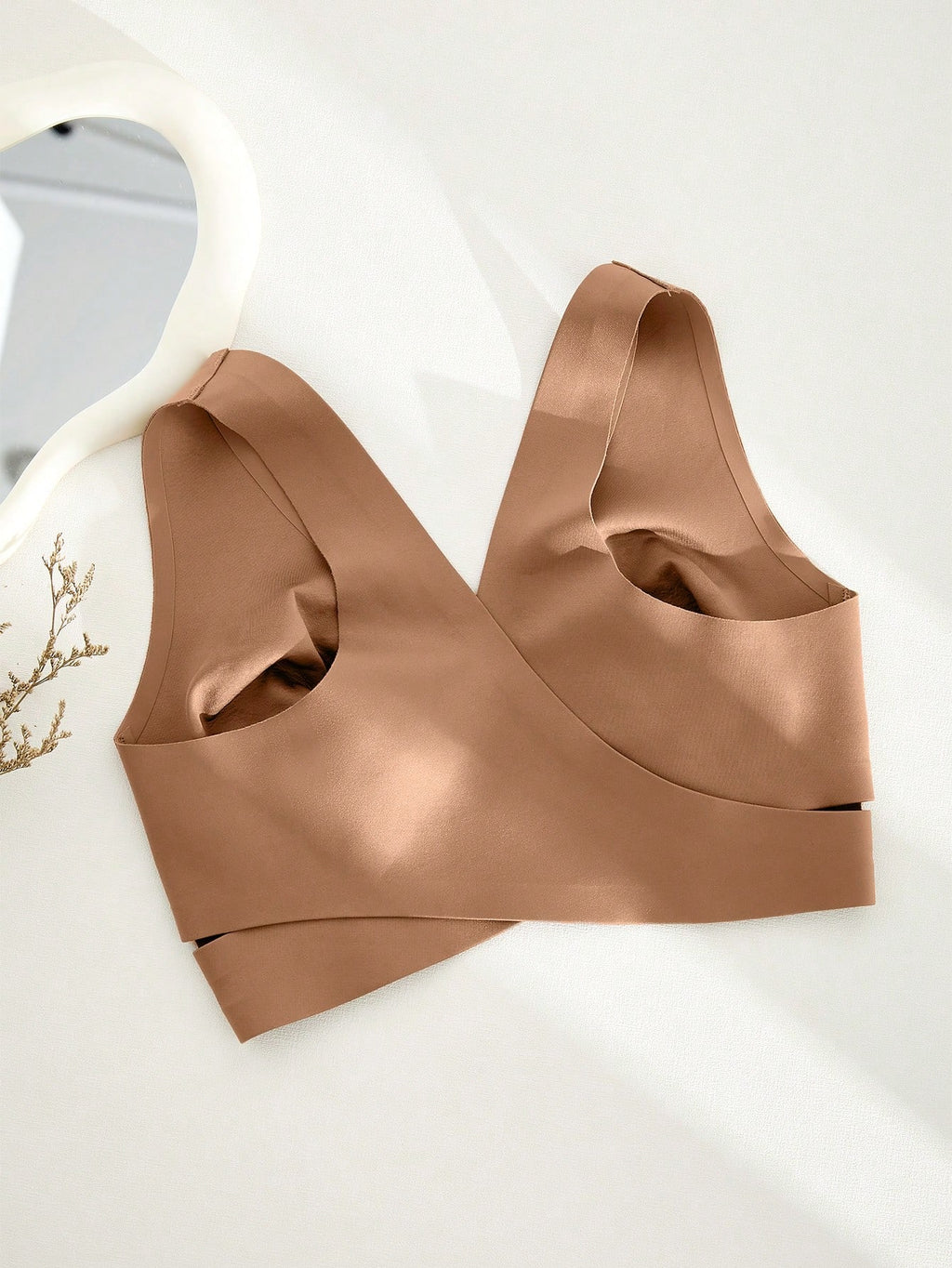 Women’s Seamless Bandeau Bra | Crisscross Back | Front Closure | Breathable Comfort | No Padding Sports Bralette