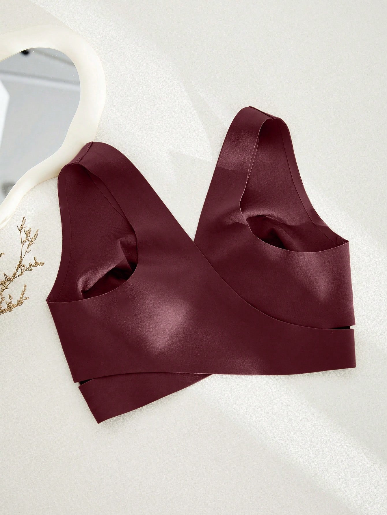 Women’s Seamless Bandeau Bra | Crisscross Back | Front Closure | Breathable Comfort | No Padding Sports Bralette