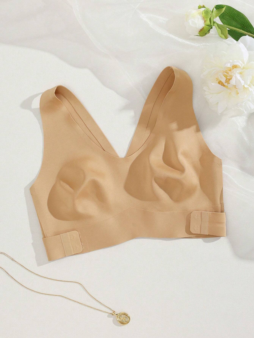 Women’s Seamless Bandeau Bra | Crisscross Back | Front Closure | Breathable Comfort | No Padding Sports Bralette