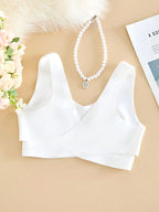 Women’s Seamless Bandeau Bra | Crisscross Back | Front Closure | Breathable Comfort | No Padding Sports Bralette