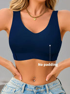 Women’s Seamless Bandeau Bra | Crisscross Back | Front Closure | Breathable Comfort | No Padding Sports Bralette