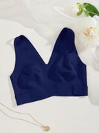 Women’s Seamless Bandeau Bra | Crisscross Back | Front Closure | Breathable Comfort | No Padding Sports Bralette