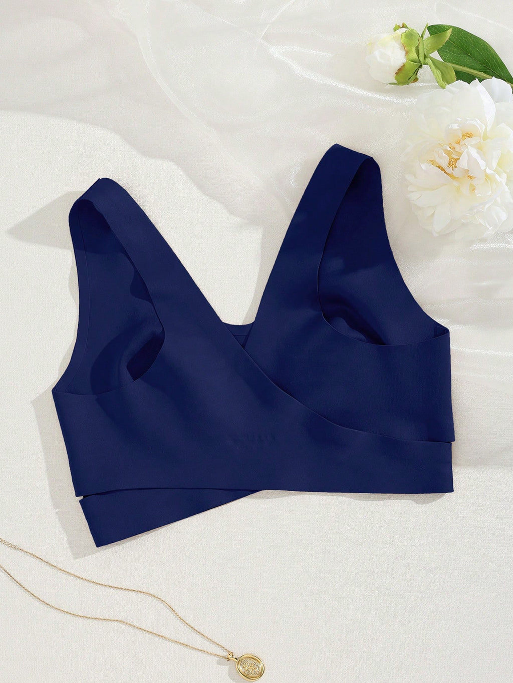 Women’s Seamless Bandeau Bra | Crisscross Back | Front Closure | Breathable Comfort | No Padding Sports Bralette