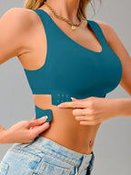 Women’s Seamless Bandeau Bra | Crisscross Back | Front Closure | Breathable Comfort | No Padding Sports Bralette