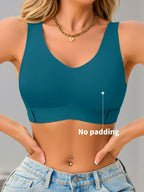 Women’s Seamless Bandeau Bra | Crisscross Back | Front Closure | Breathable Comfort | No Padding Sports Bralette