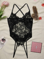 Women’s Sheer Lace Bodysuit with Figure-Hugging Fit