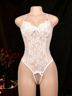Women’s Sheer Lace Bodysuit with Figure-Hugging Fit