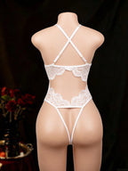 Women’s Sheer Lace Bodysuit with Figure-Hugging Fit