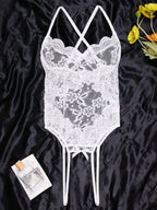 Women’s Sheer Lace Bodysuit with Figure-Hugging Fit