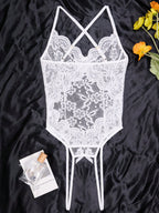 Women’s Sheer Lace Bodysuit with Figure-Hugging Fit