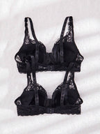 Women’s 2-Piece Floral Lace Underwire Bra Set | Sexy Sheer Lingerie Push-Up Bras