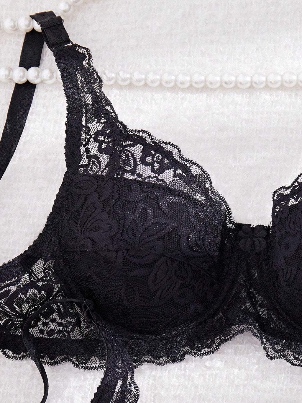 Women’s 2-Piece Floral Lace Underwire Bra Set | Sexy Sheer Lingerie Push-Up Bras