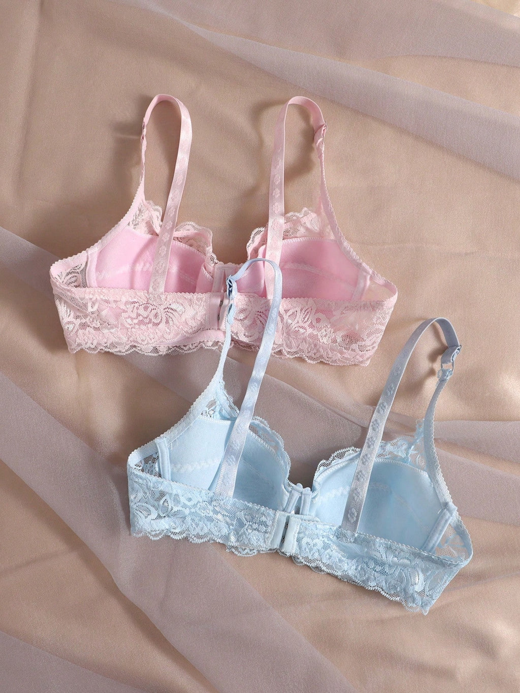 Women’s 2-Piece Floral Lace Underwire Bra Set | Sexy Sheer Lingerie Push-Up Bras
