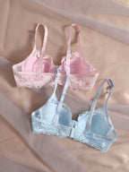 Women’s 2-Piece Floral Lace Underwire Bra Set | Sexy Sheer Lingerie Push-Up Bras
