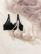 Women’s 2-Piece Floral Lace Underwire Bra Set | Sexy Sheer Lingerie Push-Up Bras