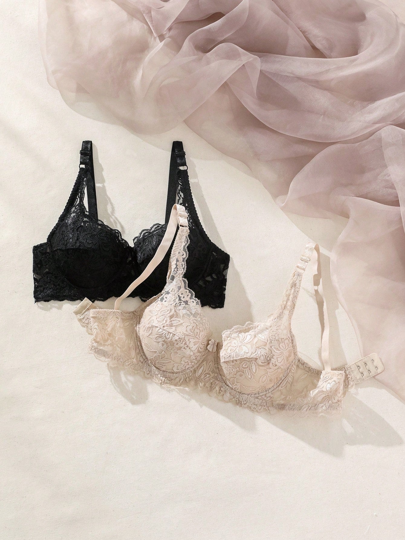 Women’s 2-Piece Floral Lace Underwire Bra Set | Sexy Sheer Lingerie Push-Up Bras