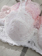 Women’s 2-Piece Floral Lace Underwire Bra Set | Sexy Sheer Lingerie Push-Up Bras