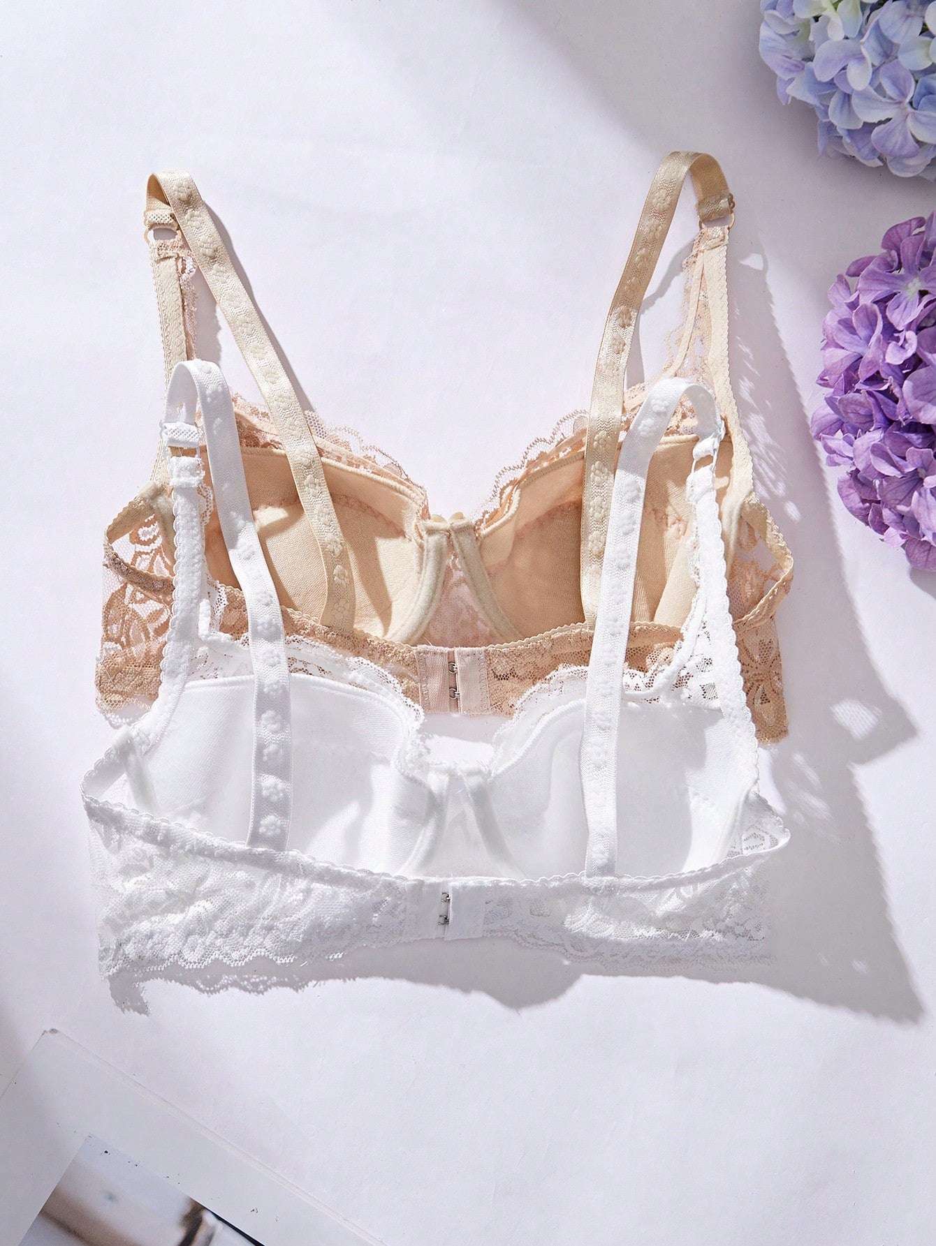 Women’s 2-Piece Floral Lace Underwire Bra Set | Sexy Sheer Lingerie Push-Up Bras
