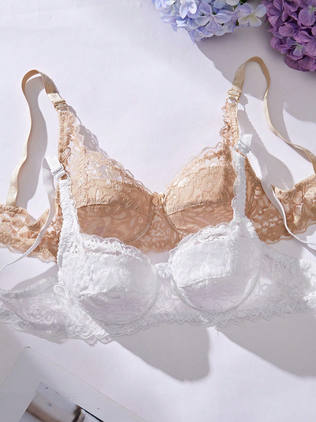 Women’s 2-Piece Floral Lace Underwire Bra Set | Sexy Sheer Lingerie Push-Up Bras