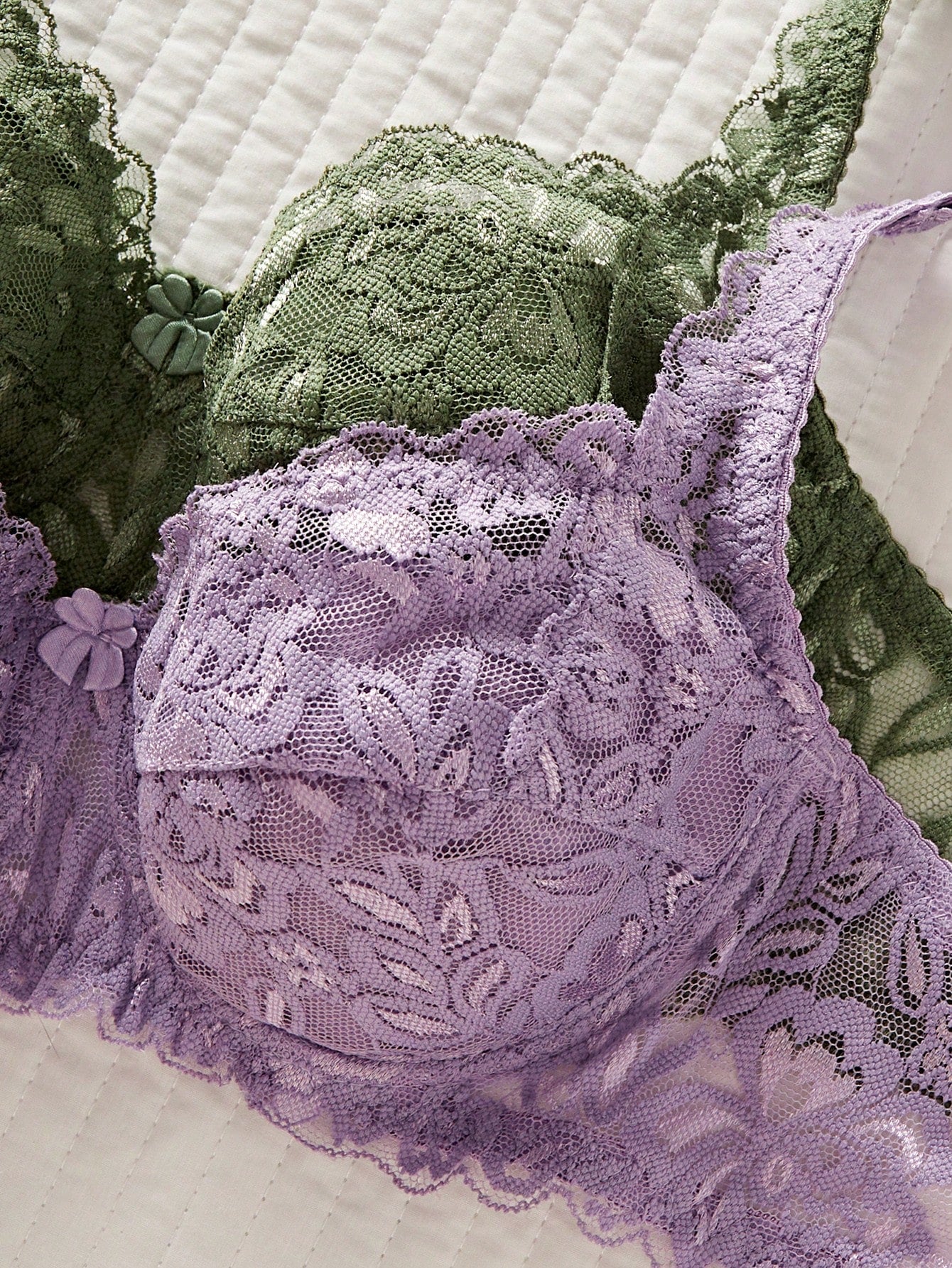 Women’s 2-Piece Floral Lace Underwire Bra Set | Sexy Sheer Lingerie Push-Up Bras