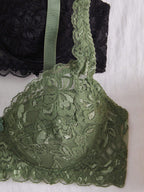 Women’s 2-Piece Floral Lace Underwire Bra Set | Sexy Sheer Lingerie Push-Up Bras