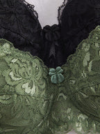 Women’s 2-Piece Floral Lace Underwire Bra Set | Sexy Sheer Lingerie Push-Up Bras