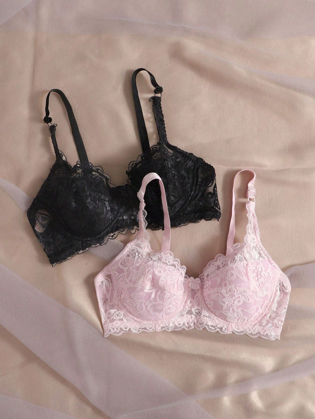Women’s 2-Piece Floral Lace Underwire Bra Set | Sexy Sheer Lingerie Push-Up Bras