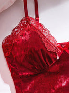 2-Piece Lace-Trim Cami Lounge Set | Solid V-Neck Sleepwear