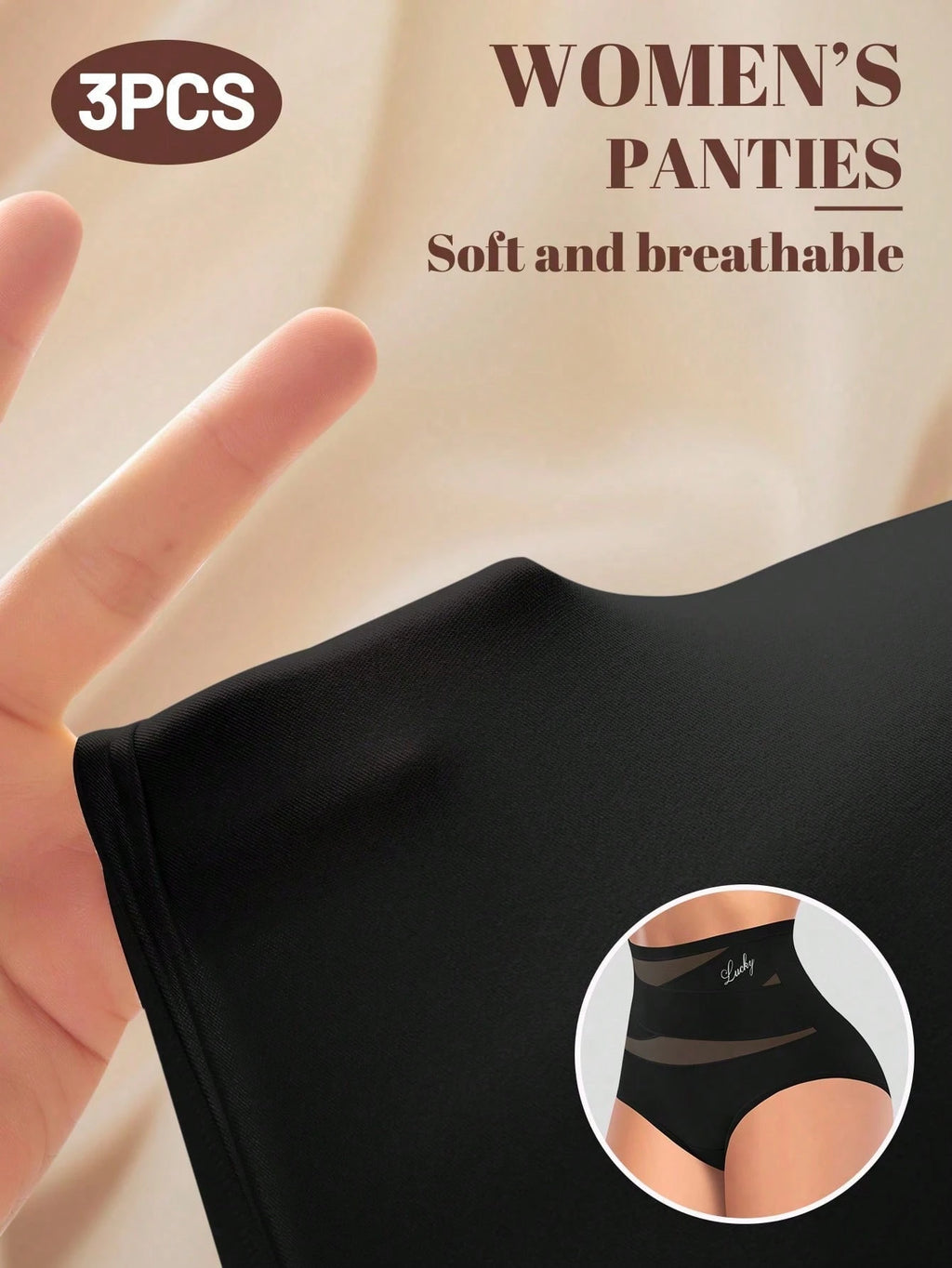 3PCS High Waist Tummy Control Seamless Panties