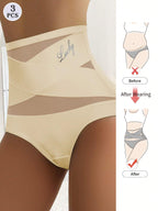 3PCS High Waist Tummy Control Seamless Panties