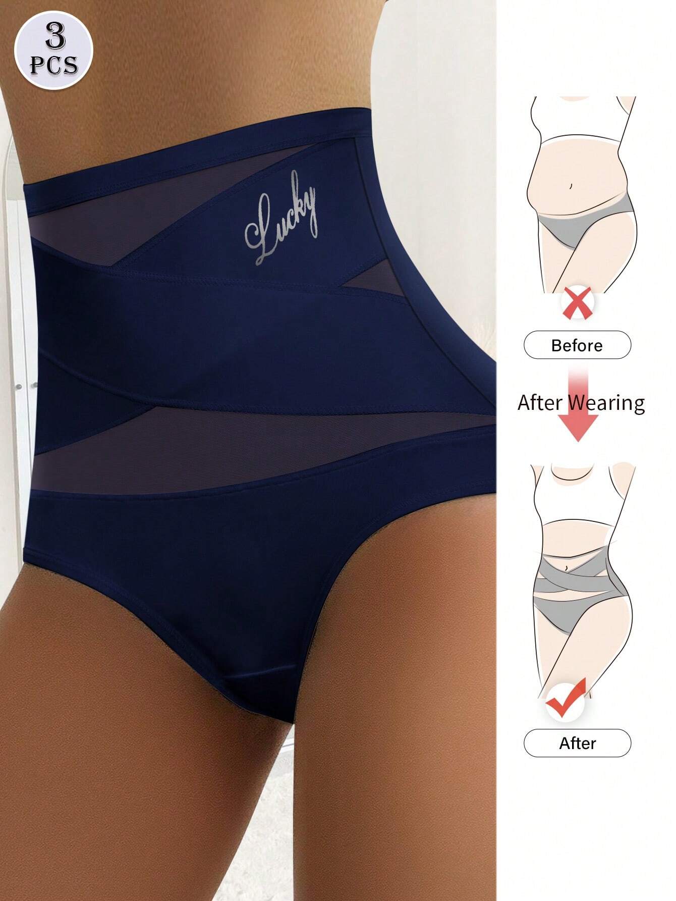 3PCS High Waist Tummy Control Seamless Panties