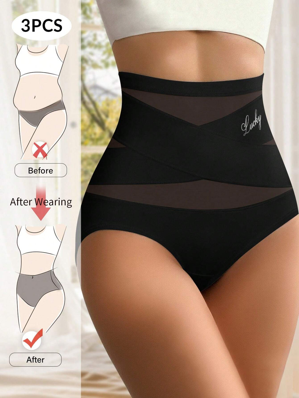 3PCS High Waist Tummy Control Seamless Panties
