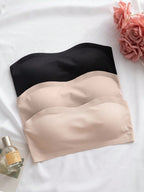 3-Pack Strapless Seamless Bras | Wireless Comfortable Fit | Multi-Color Everyday Wear