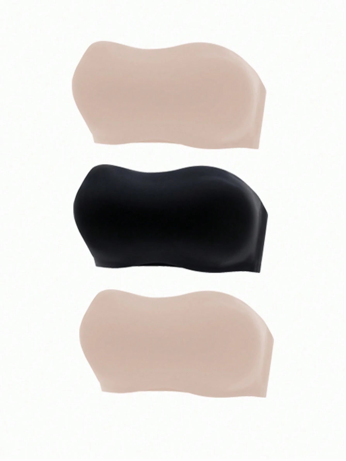 3-Pack Strapless Seamless Bras | Wireless Comfortable Fit | Multi-Color Everyday Wear
