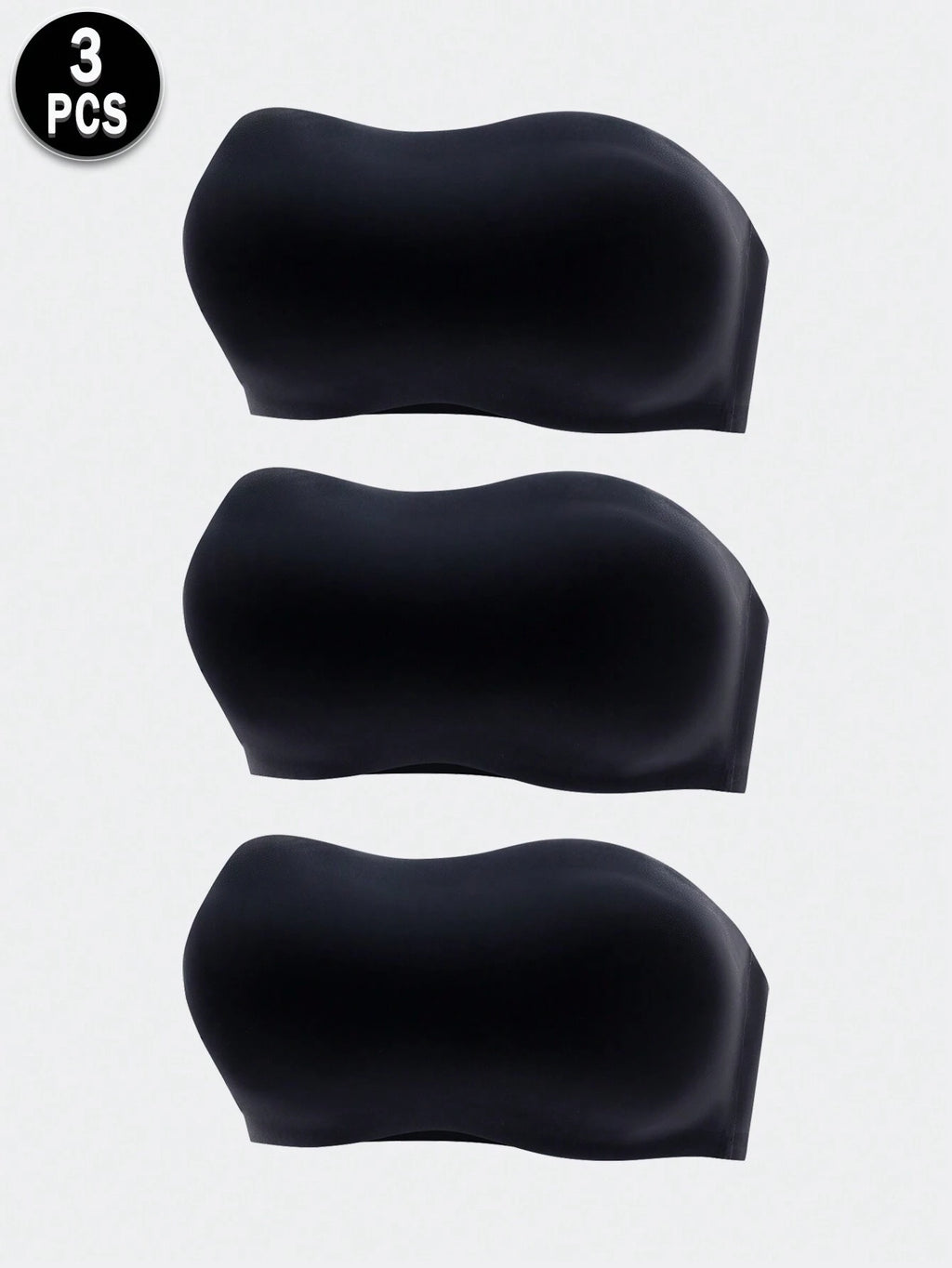 3-Pack Strapless Seamless Bras | Wireless Comfortable Fit | Multi-Color Everyday Wear