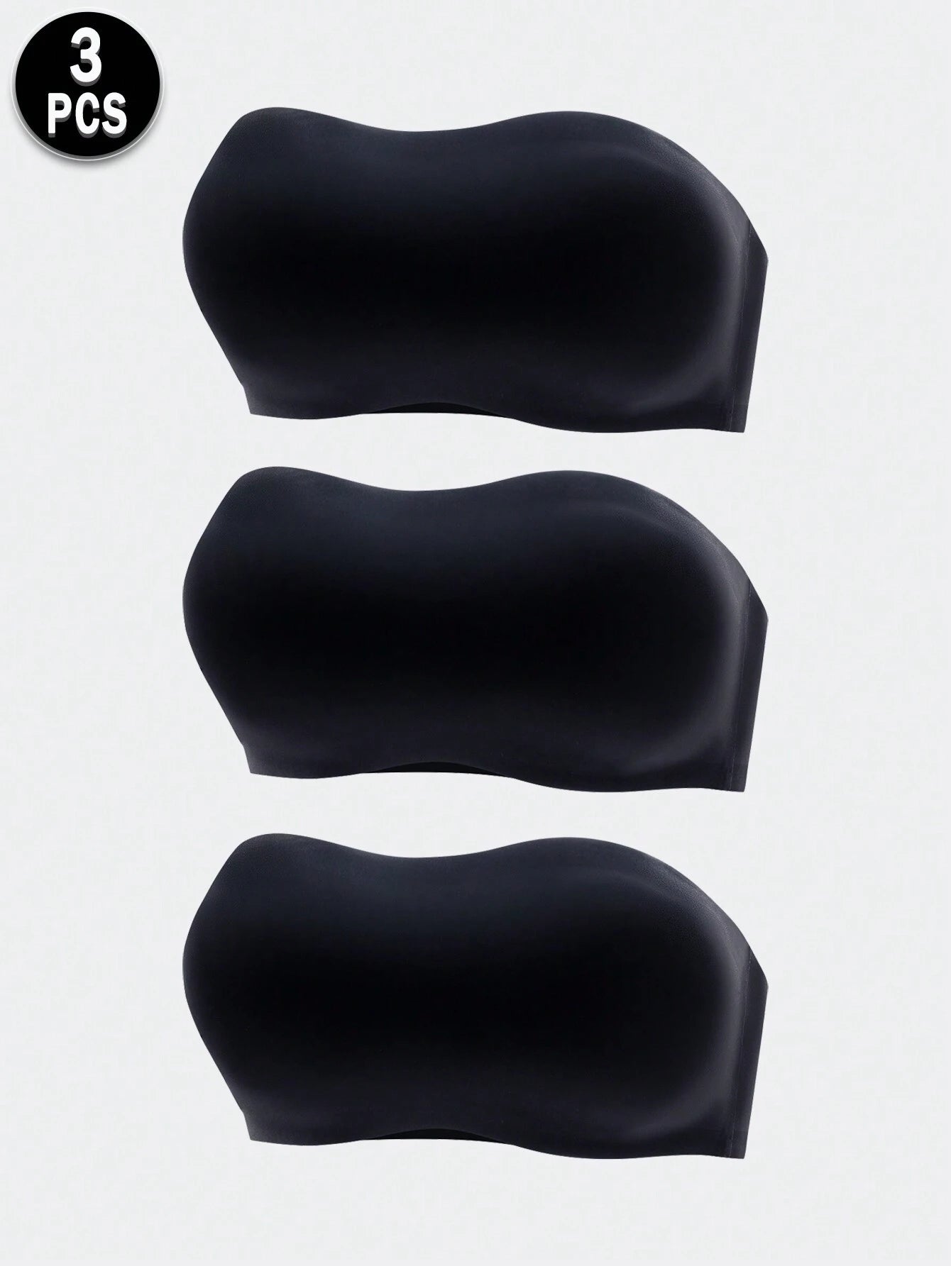 3-Pack Strapless Seamless Bras | Wireless Comfortable Fit | Multi-Color Everyday Wear