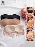 3-Pack Strapless Seamless Bras | Wireless Comfortable Fit | Multi-Color Everyday Wear